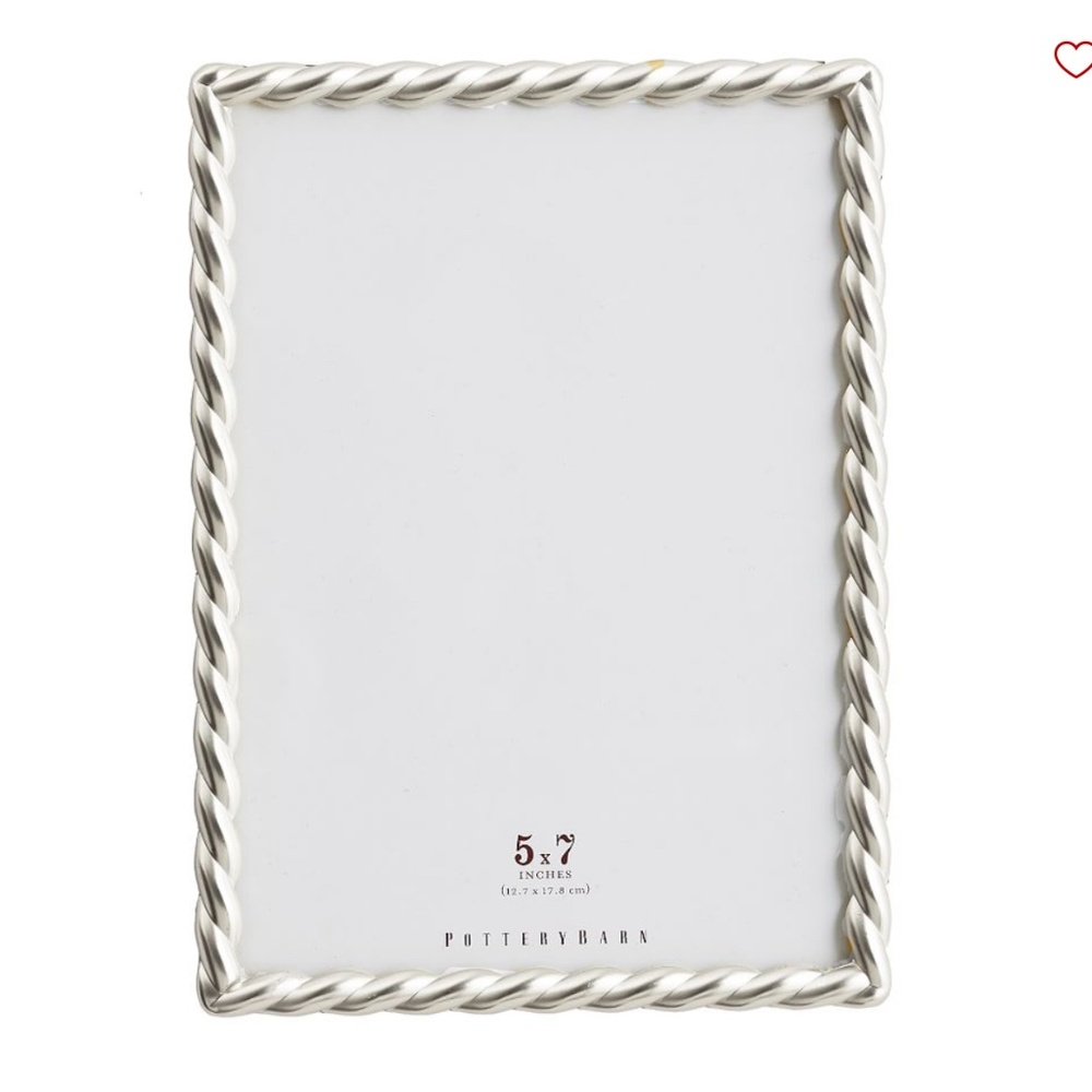 NIB Pottery Barn Metal Rope Silver Frame NEW Box Never Opened 5x7